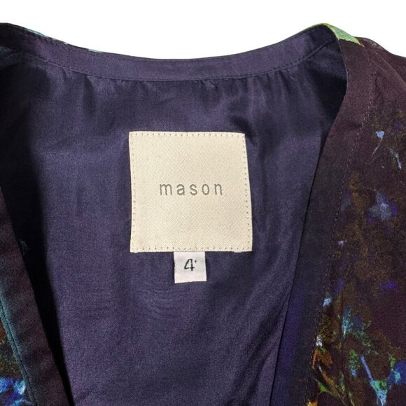 Mason by Michelle Mason Silk Floral Maxi Dress Sz.S Purple Button Front Event - Picture 6 of 14